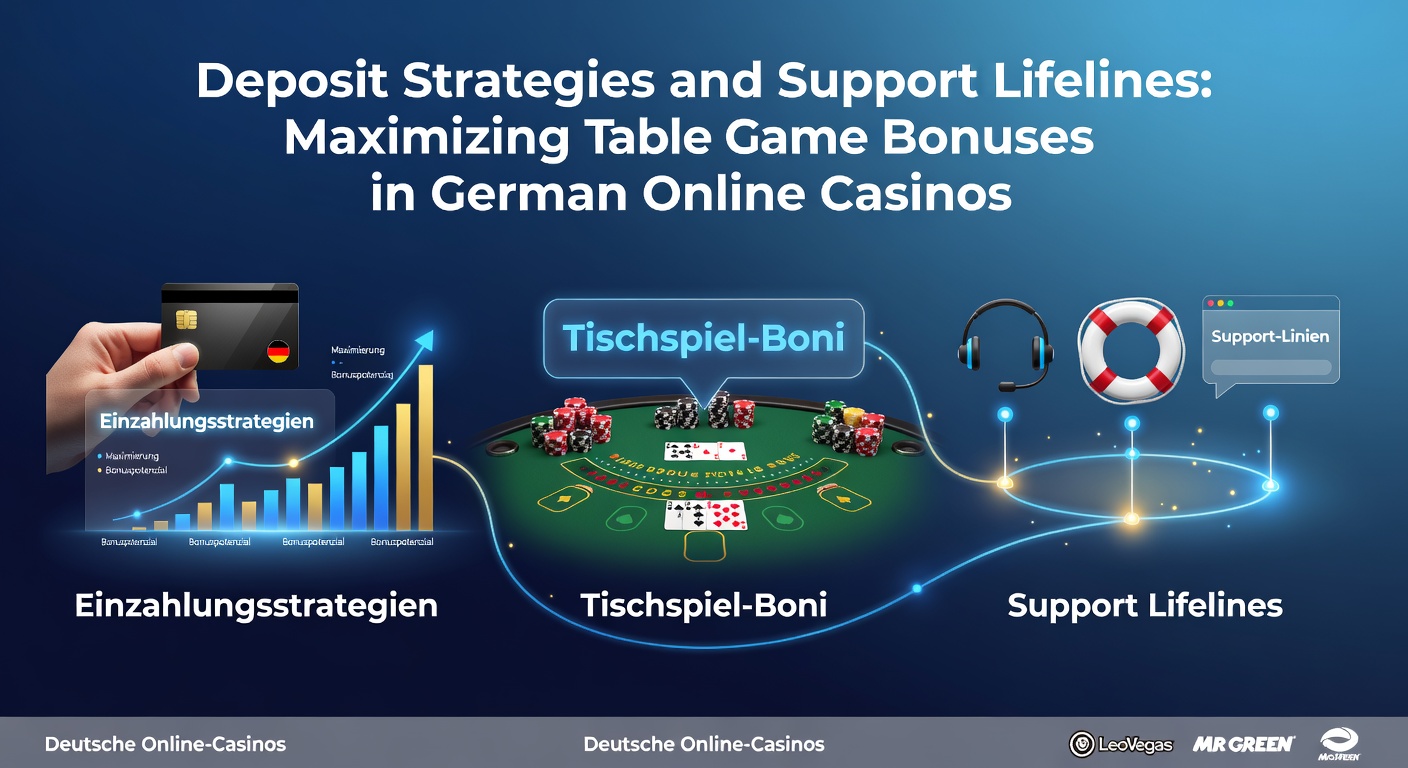 Grafik mit Einzahlungsmethoden und Bonus-Symbolen für Tischspiele in Online-Casinos