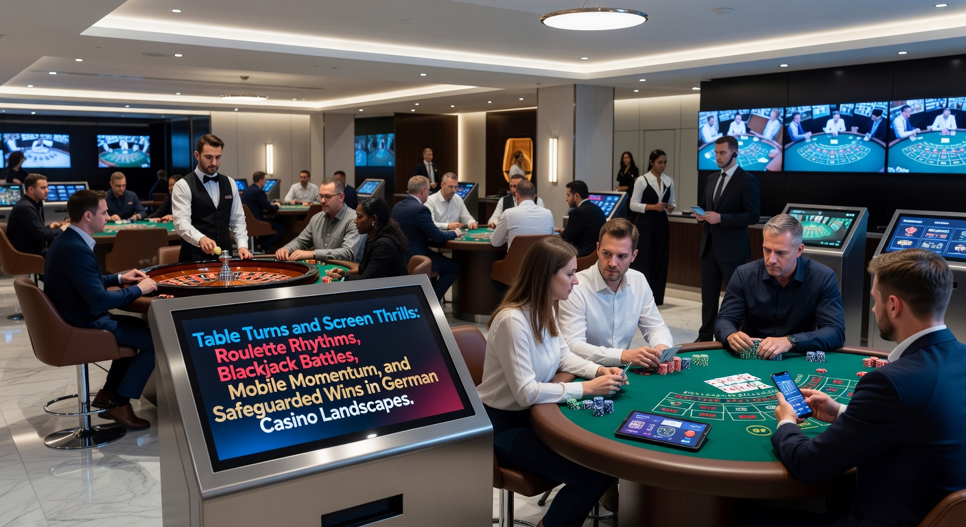 Ein dynamisches Roulette-Rad dreht sich unter grellen Lichtern, während Spieler um den Tisch versammelt sind und die Spannung in der Luft spürbar wird