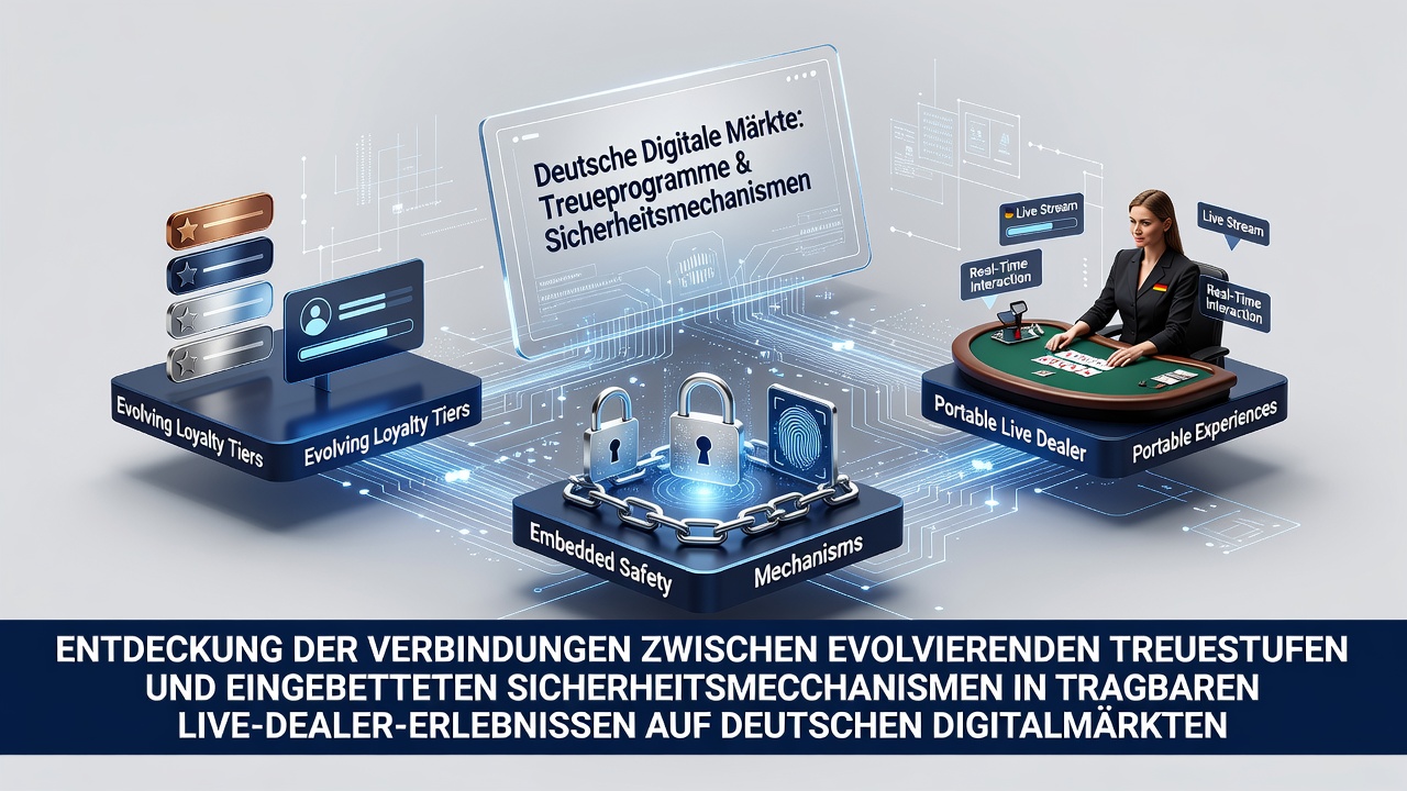 Mobile Live-Dealer-Schnittstelle mit Treueprogramm-Integration und Sicherheitsfunktionen auf einem Smartphone-Display